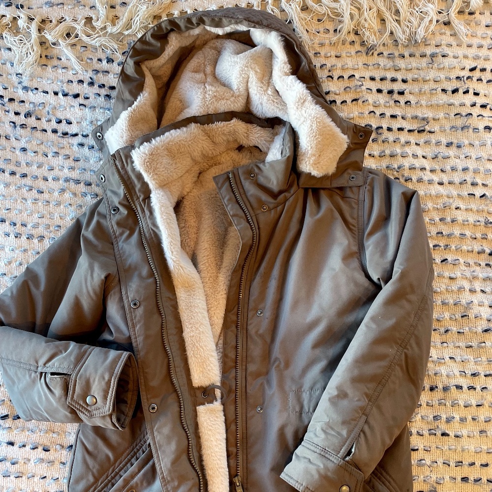 Faux-Fur Lined Hooded Parka Coat for Women
